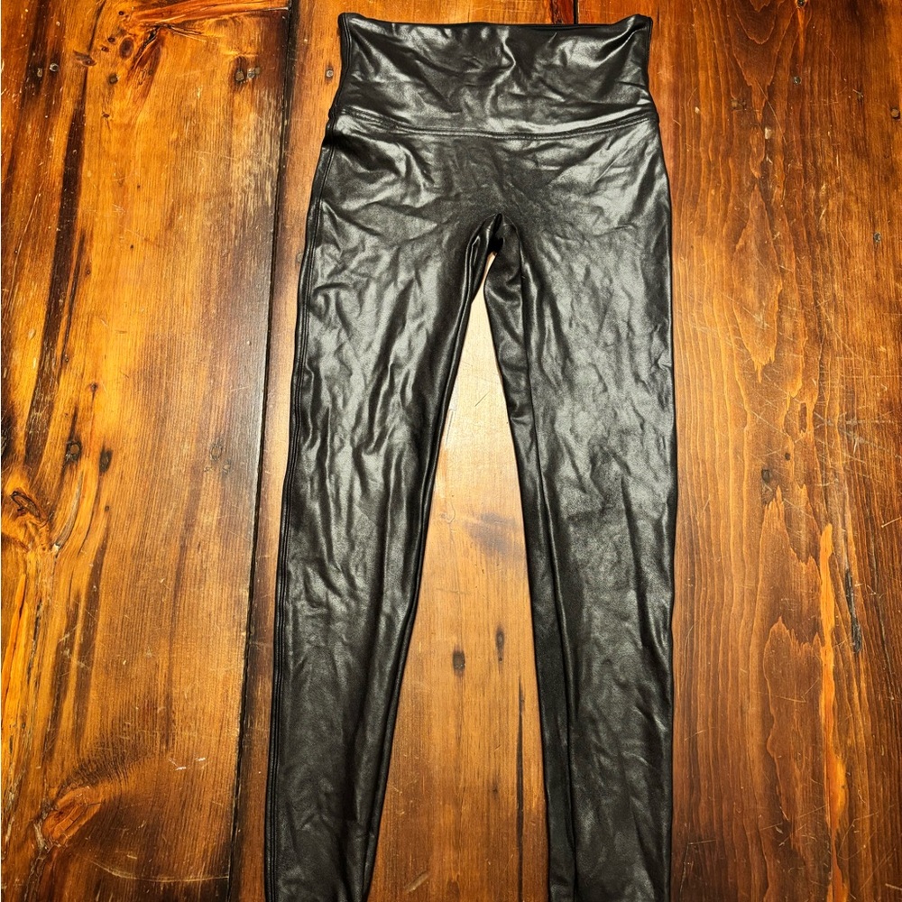 SPANX Shiny Black Leggings